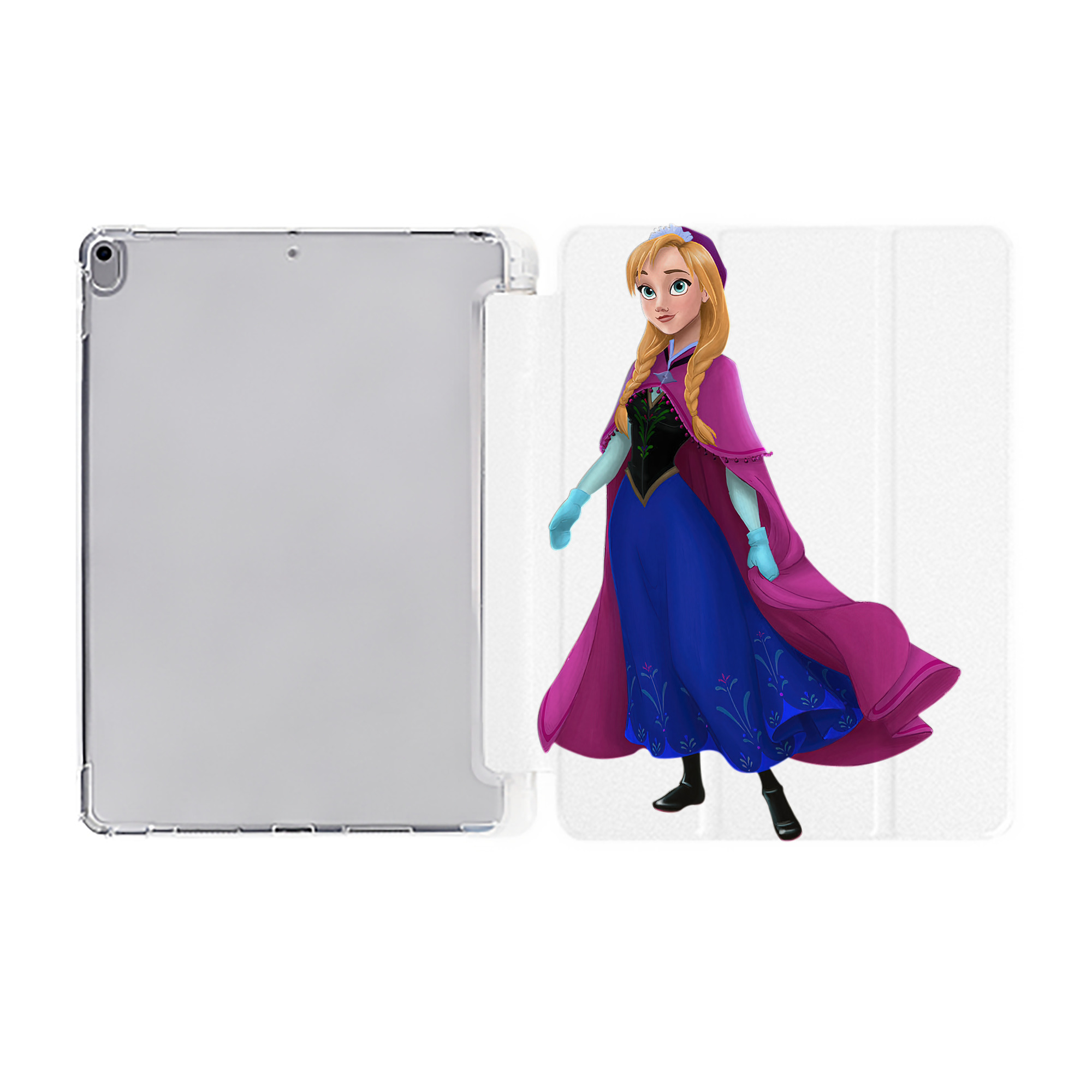 （画像用） アナと雪の女王 アンナ エルサ Frozen Anna Elsa IPad ケース ペン収納付き 三つ折りスタンド PUレザー×シリコン 対応機種9.5/10.5/10.9インチ